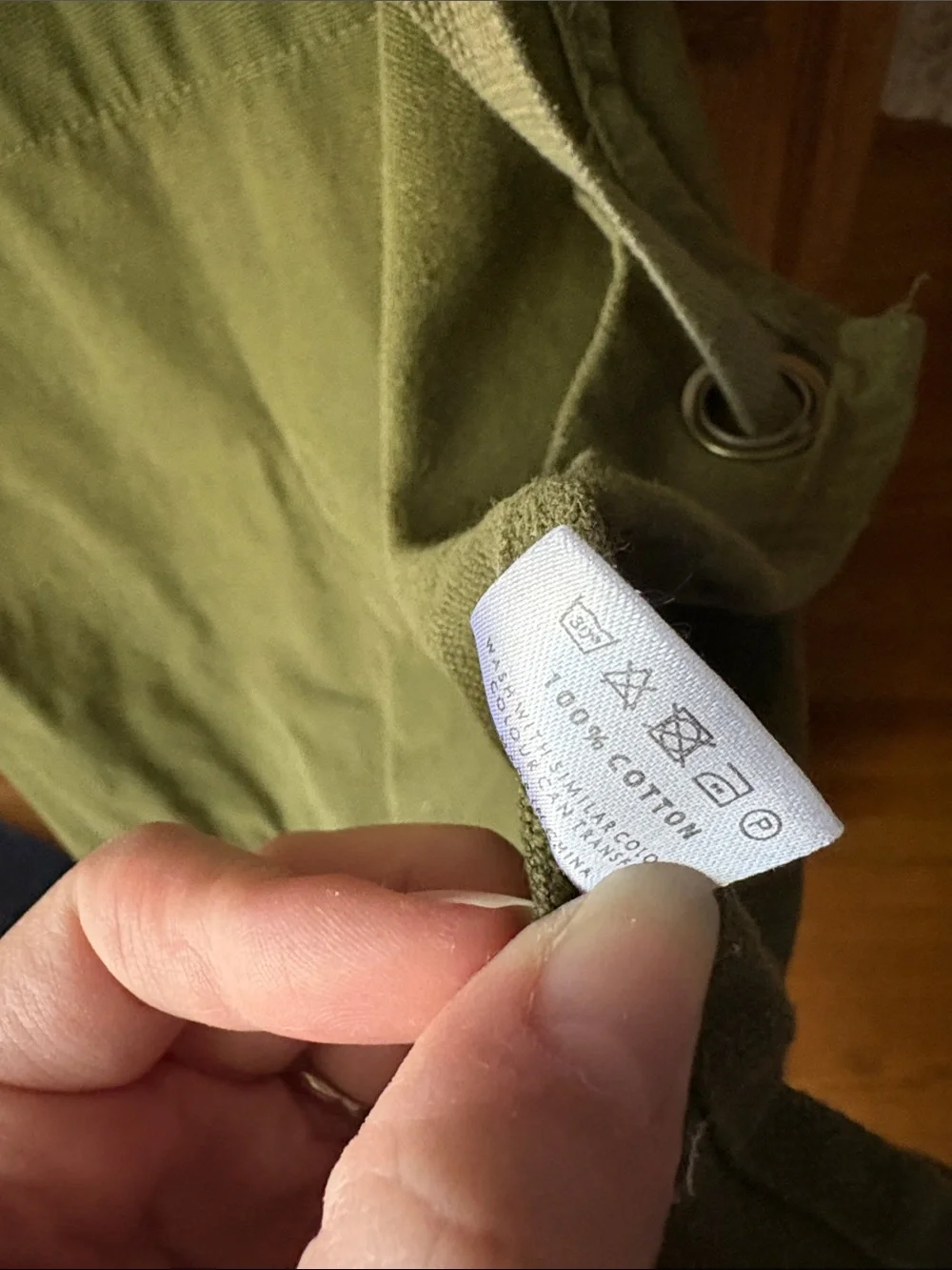 100% Cotton Canvas Utility Apron with Leather Accents - Olive Green